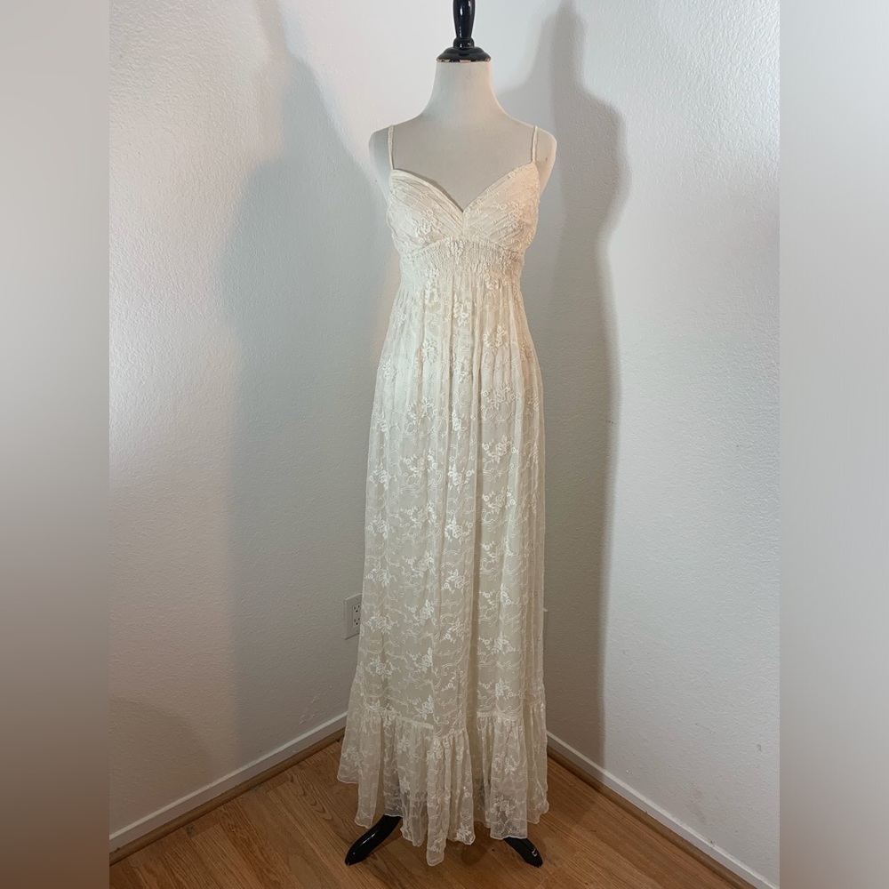 🌹New Listing🌹EUC Vintage Sue Wong Off White Lace Maxi Dress
